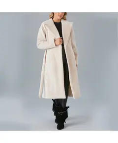 Coat with Belt and Drop Shoulder - Women's Wear - Turkey Fashion