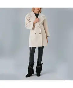 Coat with Short Collar Buttoned - Women's Wear - Turkey Fashion