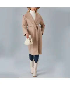 Coat with Fixed Hooded and Set Belt - Women's Wear - Turkey Fashion