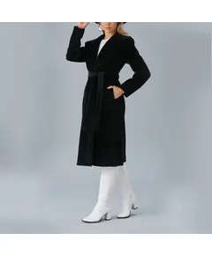 Coat with Belt and Drop Shoulder - Women's Wear - Turkey Fashion