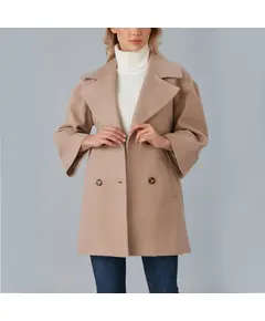 Coat with Short Collar Buttoned - Women's Wear - Turkey Fashion