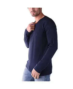 Long Sleeves V-Neck T-Shirt - Men's Wear - Mixed Poly-cotton