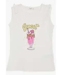 Sweet Graphic Ruffled Sleeveless shirt - Kid's Clothing - Cotton