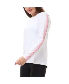 Striped Sleeves Sports T-shirt - Women's Wear - Polyester