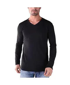 Long Sleeves V-Neck T-Shirt - Men's Wear - Mixed Poly-cotton