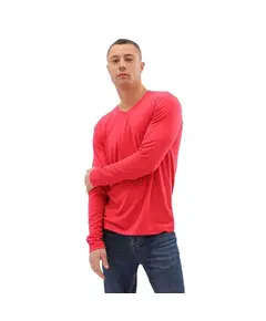 Long Sleeves V-Neck T-Shirt - Men's Wear - Mixed Poly-cotton