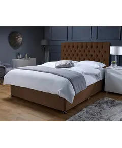 Bed N home - Polyester Fabric Bed - Musky - Suede MDF Wood - 195 × 120 × 25 cm TijaraHub