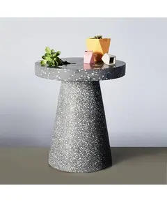 Terrazzo Chic 50 x 70 cm - Wholesale Stylish Grey Stone Side Table for Modern Spaces - Shaheen Farouk Designs - tijarahub