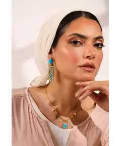 Almond Earrings - Handmade Jewelry - B2B - Plated Egyptian Gold 18k - Model: Y.BB 0042 - Tijarahub