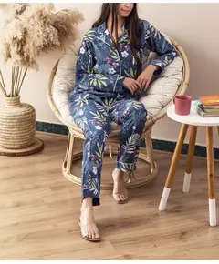 Floral Buttoned Pajama - Homewear For Women - Cotton - Comfort - Tijarahub