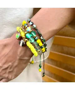 Shades of green Bracelet for Men - Handmade Jewelry - B2B - Plated Egyptian Gold 18k with Gemstones - Model: Y.BB 0007 - Tijarahub