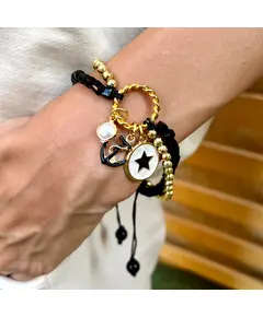 Black star Bracelet for Men - Handmade Jewelry - B2B - Plated Egyptian Gold 18k with Gemstones - Model: Y.BB 0002 - Tijarahub