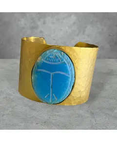 Scarab Bangle - Handmade Jewelry - B2B - Plated Egyptian Gold 18k - Model: Y.BB 0014 - Tijarahub