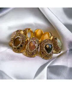 Yomn Jewellery - Rings - B2B - Made with Cut Brass - Gold 18k and Gemstones - Tijarahub