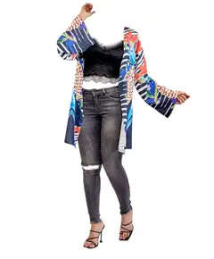 Premium Quality Blue Wings Short Cardigan - Buy In Bulk - Fashion for Women - CY - 85 cm - Tijarahub