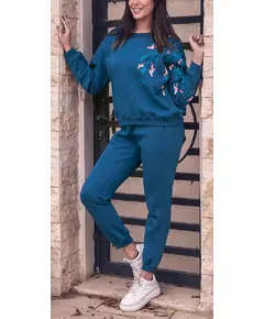 Comfort Petroleum Pajama Set - Wholesale Women's Clothing - Cotton - High Quality​ - Tijarahub