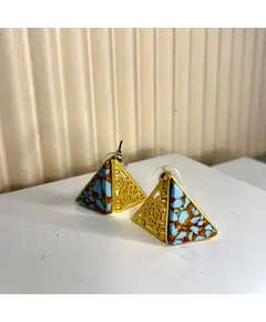 Yomn Jewellery - Earings - B2B Platform - Gold Plated Earrings With a Design Mix From Ancients Egyptian - TijaraHub