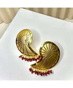 Yomn Jewellery - Earings - B2B Platform - Gold Plated Earrings With Rouby Stones - TijaraHub