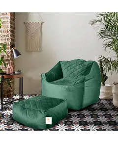 Chillax Velvet Bean Bag With Buff 90 X 105 cm Multi Color - Comfy & Relaxation - Wholesale Tijara