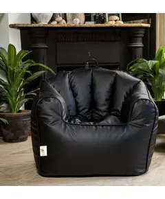 Ribbed Leather Bean Bag Chair 85 X 80 cm - Comfy & Relaxation - Wholesale TijaraHub