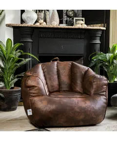 Ribbed Leather Bean Bag Chair 85 X 80 cm - Comfy & Relaxation - Wholesale TijaraHub