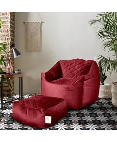 Chillax Velvet Bean Bag With Buff 90 X 105 cm Multi Color - Comfy & Relaxation - Wholesale Tijara