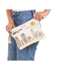 Handmade - High Quality Cotton Hand Painted Clutch Bag - Saroucha - Wholesale TijaraHub