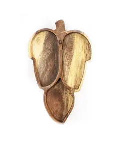 Wooden Leaf Shape Nuts Tray - B2B - Handmade - Fowacrafts - Tijarahub