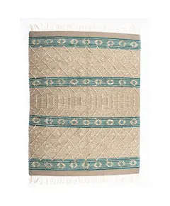 Cotton Blue and Grey Segment Kilim Rug 200 x 145 cm - Wholesale - Handmade - Fowacrafts - Tijarahub