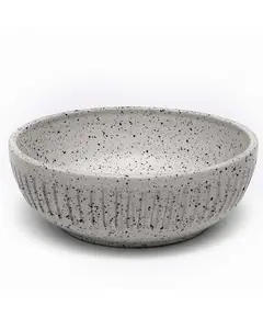 White Pottery Dalmatian Spots Large Bowl 15 cm - Wholesale - Handmade - Homasutra - Tijarahub