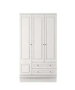 Inci 3 Doors 2 Drawers Wardrobe 50 x 105 x 210 cm - Wholesale - White - Sunroyal Concept TijaraHub