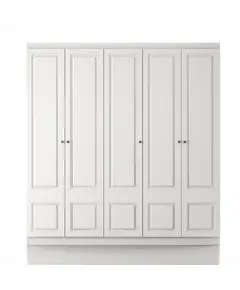 Inci 5 Doors Wardrobe 50 x 175 x 210 cm - Wholesale - White - Sunroyal Concept TijaraHub