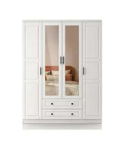 Bahar 4 Doors 2 Drawers Wardrobe 50 x 140 x 182 cm - Wholesale - White - Sunroyal Concept
TijaraHub