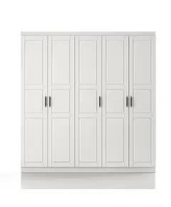 Bahar 5 Doors Wardrobe 50 x 175 x 210 cm - Wholesale - White - Sunroyal Concept TijaraHub