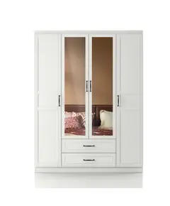 Henna 4 Doors 2 Drawers Wardrobe 50 x 140 x 182 cm - Wholesale - White - Sunroyal Concept TijaraHub