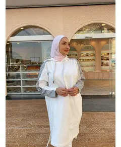 White Grey Training Suit - Wholesale - Women Clothing - Nora Scarf - Tijarahub