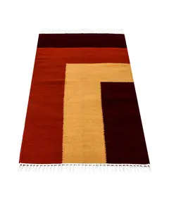 Multicolor Modern Kilim Area Rug 140 x 70 cm - B2B - Handmade - Bazaar Misr - Tijarahub