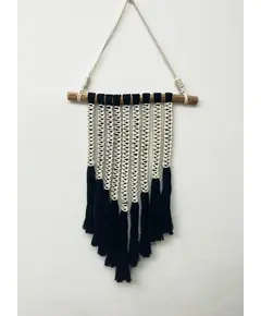 Black and White Macrame Wall Art 40 x 60 cm - B2B - Handmade - Bazaar Misr - Tijarahub