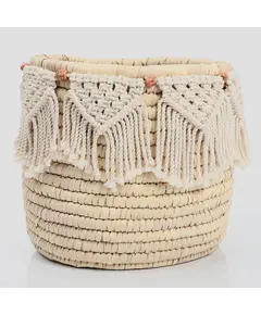 Macrame Storage Basket 30 x 30 cm - Wholesale - Handmade - Bazaar Misr - Tijarahub