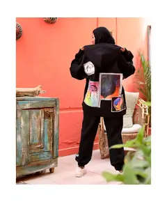 Black Patched Hoodie - Women's Clothing - Wholesale - Luscious​ - Tijarahub
