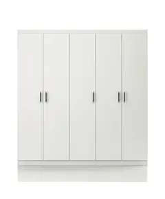 Lavinia 5 Doors Wardrobe 50 x 175 x 210 cm - Wholesale - White - Sunroyal Concept TijaraHub