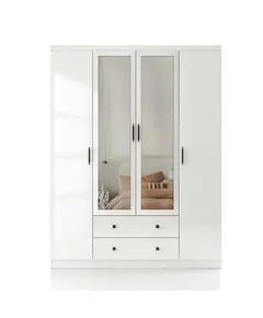 Lavinia 4 Doors 2 Drawers Wardrobe 50 x 140 x 182 cm - Wholesale - White - Sunroyal Concept TijaraHub