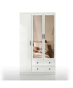 Lavinia 3 Doors 2 Drawers Wardrobe 50 x 105 x 210 cm - Wholesale - White - Sunroyal Concept TijaraHub