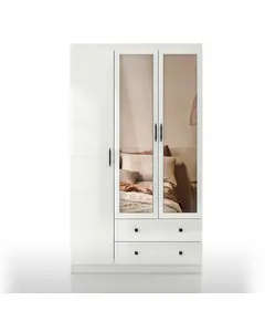 Lavinia 3 Doors 2 Drawers Wardrobe 50 x 105 x 182 cm - Wholesale - White - Sunroyal Concept TijaraHub