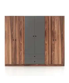 Royal 6 Doors Wardrobe 45 x 180 x 180 cm - Wholesale - Walnut - Sunroyal Concept TijaraHub