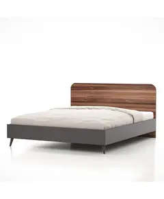 Lavinia Walnut Double Bed 202 x 165 x 90 cm - Wholesale - Brown- Sunroyal Concept TijaraHub