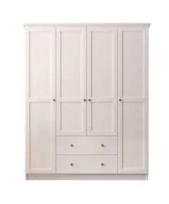 Zenio Side 4 Door 2 Drawer White Wardrobe – Bulk – Turkish Furniture – Zenio Mobilya. TijaraHub!