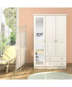 Zenio Myra White 3 Door 2 Drawer Wardrobe – Bulk – Turkish Furniture – Zenio Mobilya. TijaraHub!