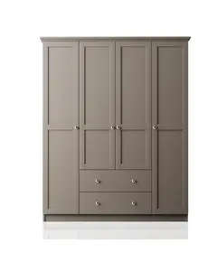 Zenio Side 4 Door 2 Drawer Anthracite Wardrobe – Bulk – Turkish Furniture – Zenio Mobilya. TijaraHub!
