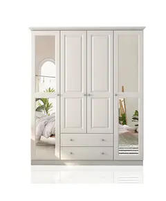 Zenio Myra White 4 Door 2 Drawer Wardrobe – Bulk – Turkish Furniture – Zenio Mobilya. TijaraHub!